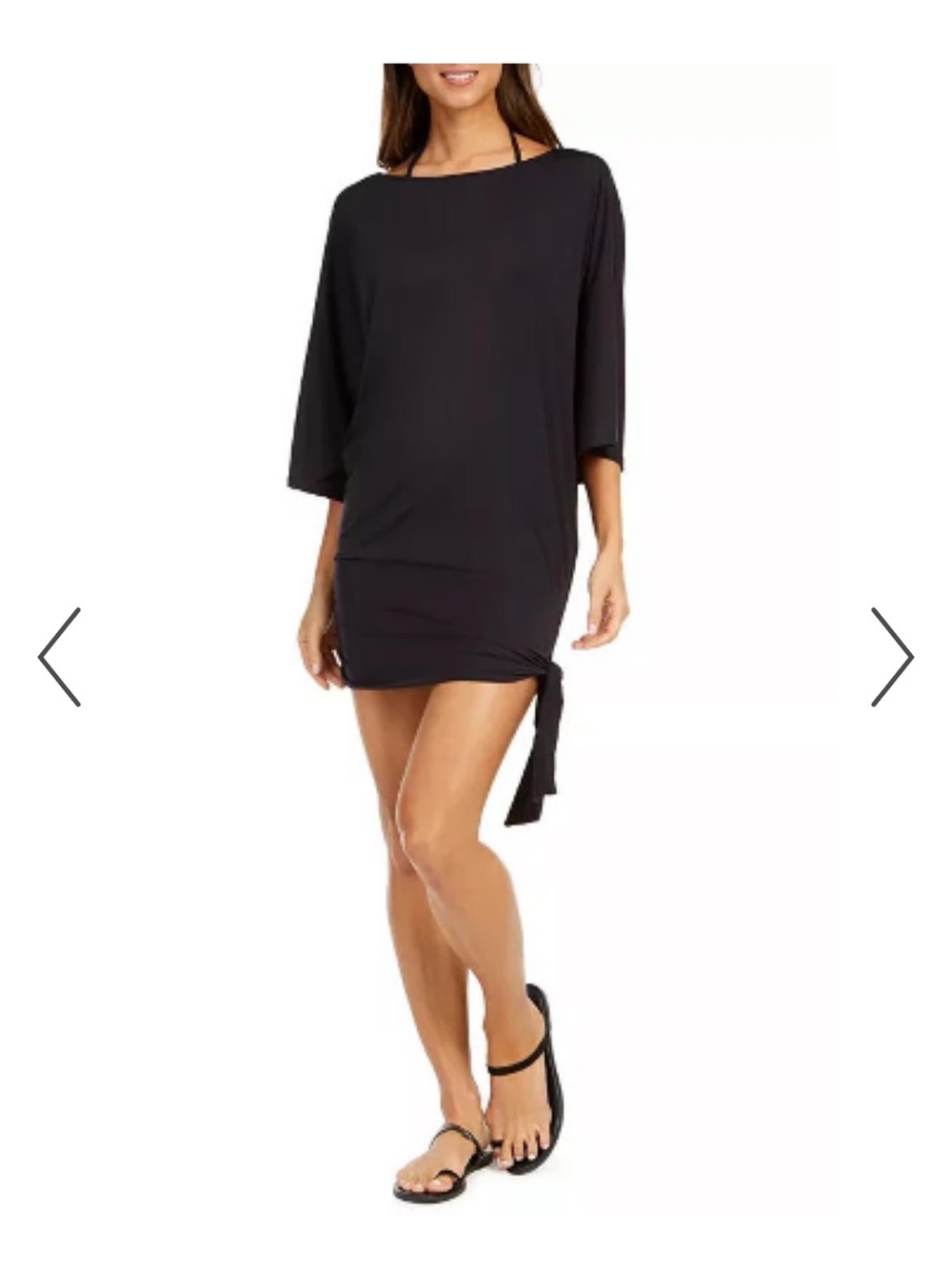 Michael Kors Black Swim Coverup Tunic with Side Tie